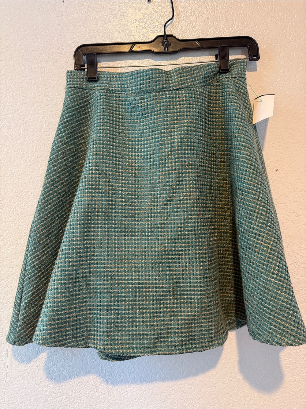 H by Halston Teal Tweed Cropped Blazer with Gold Buttons - Picture 3 of 3